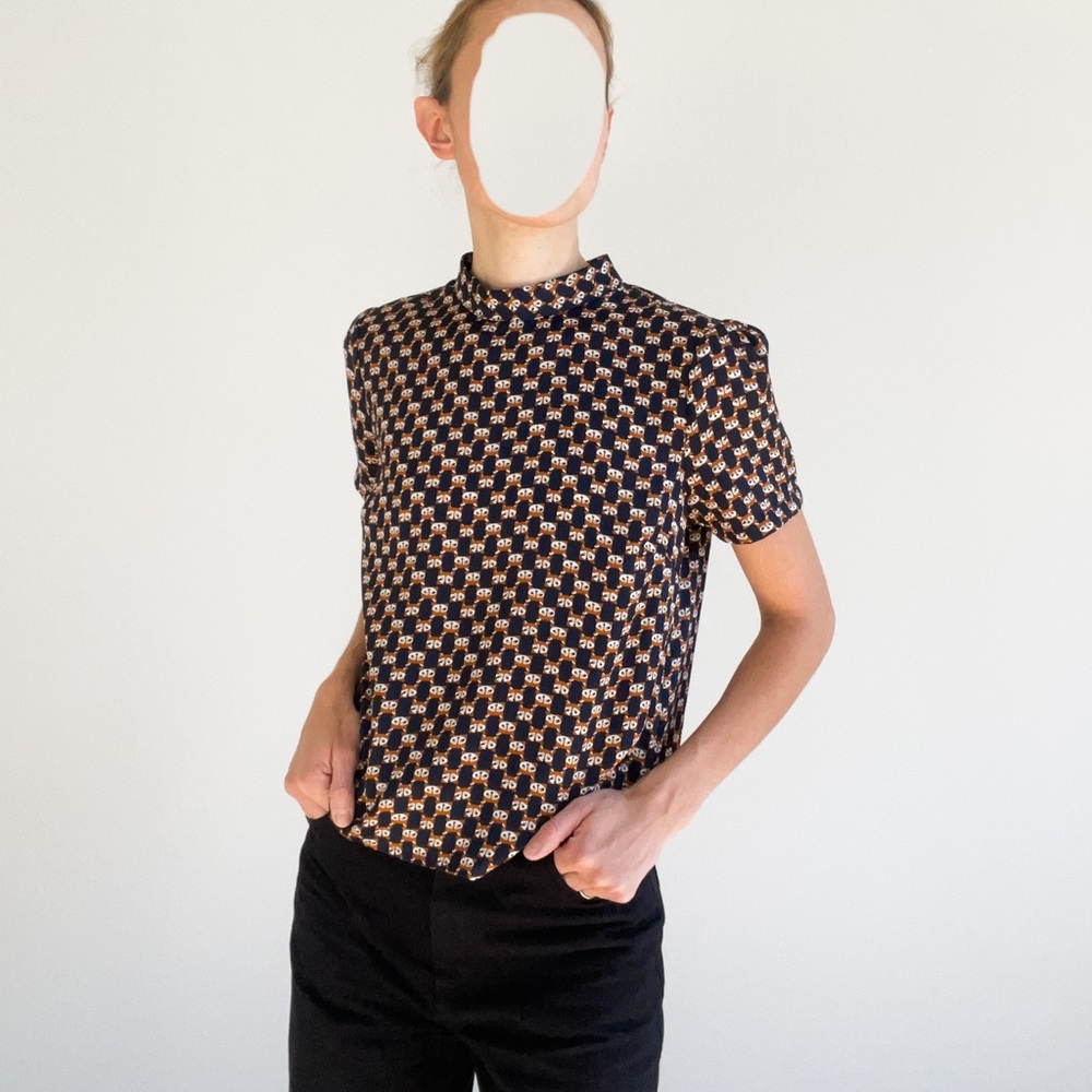 Raccoon print blouse